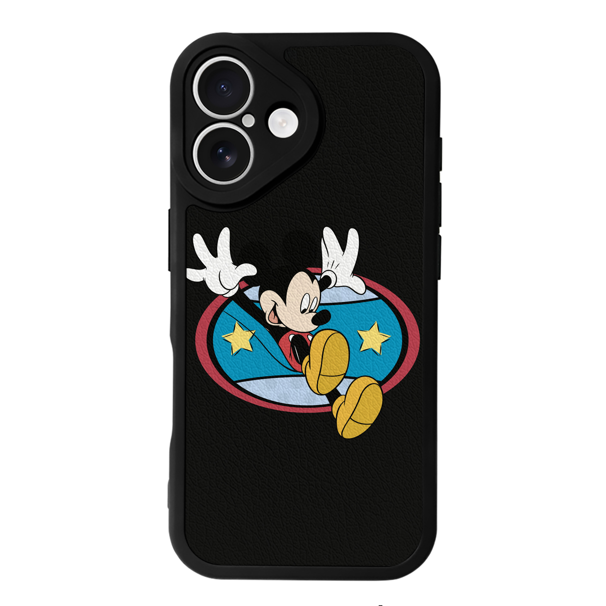 （画像用） ミッキーマウス Mickey Mouse 【iPhone 16シリーズ対応】シリコンスマホケース（レザー調） 材質：シリコン